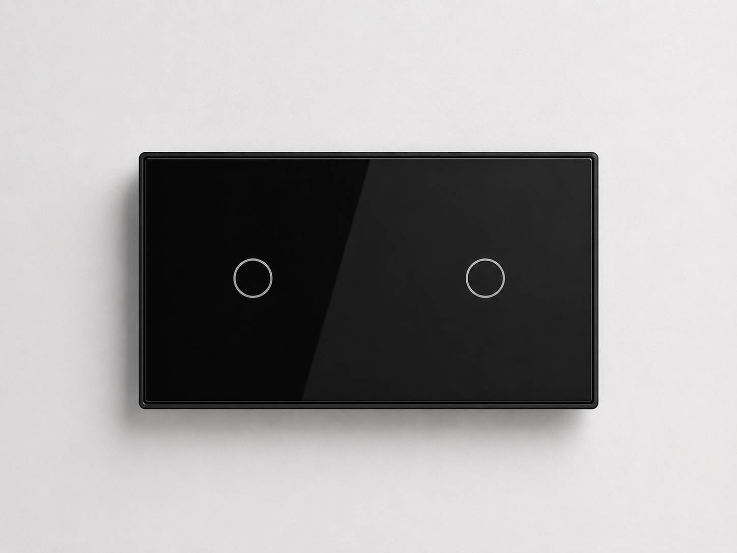 Interruptor Inteligente Touch 2 botones Negro