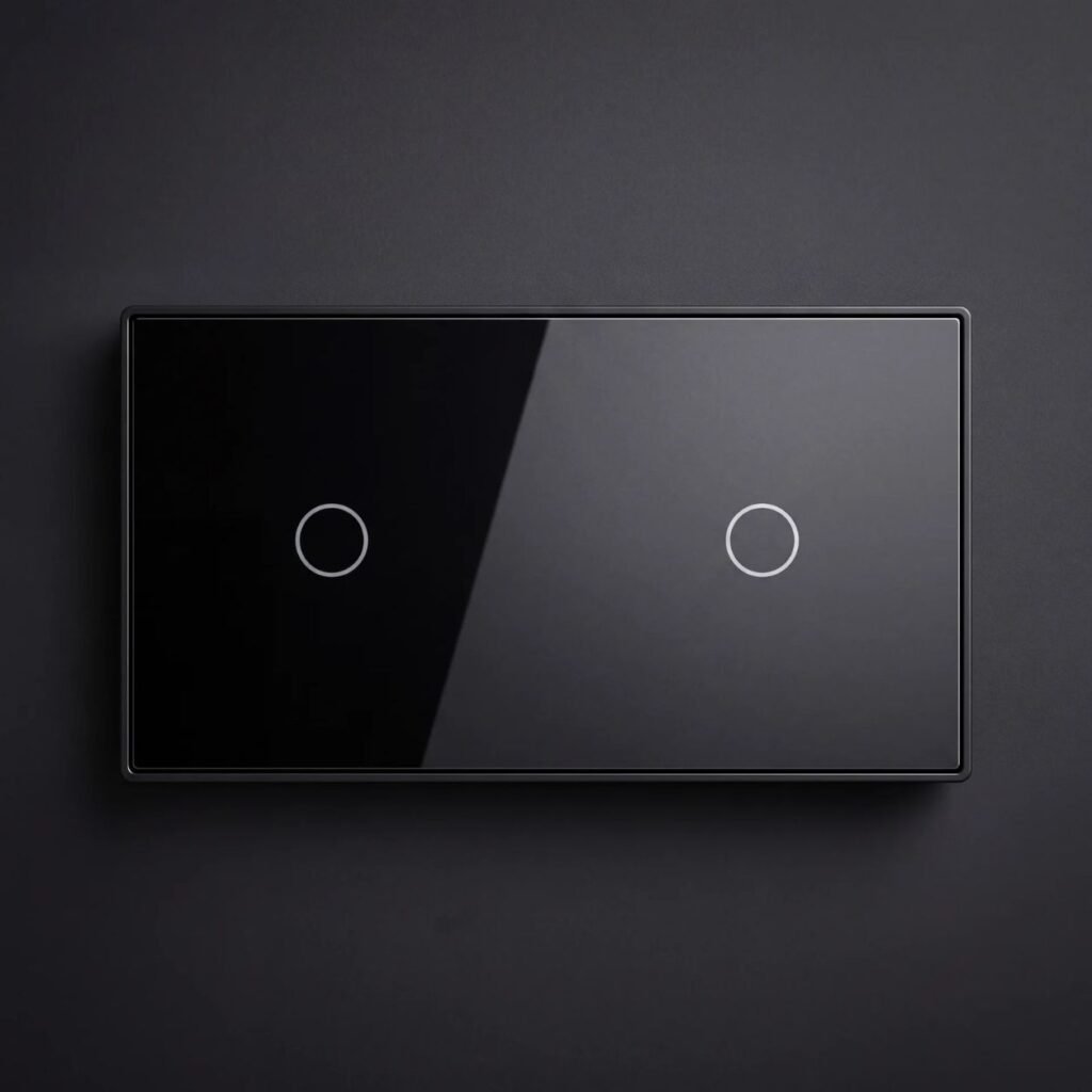 Interruptor Inteligente Touch 2 botones Negro