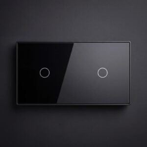 Interruptor Inteligente Touch 2 botones Negro